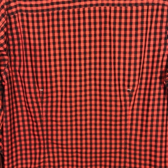 Men’s Sovereign CODE  Black and Red Gingham Top Stitching Detailing Button Down - Picture 10 of 13